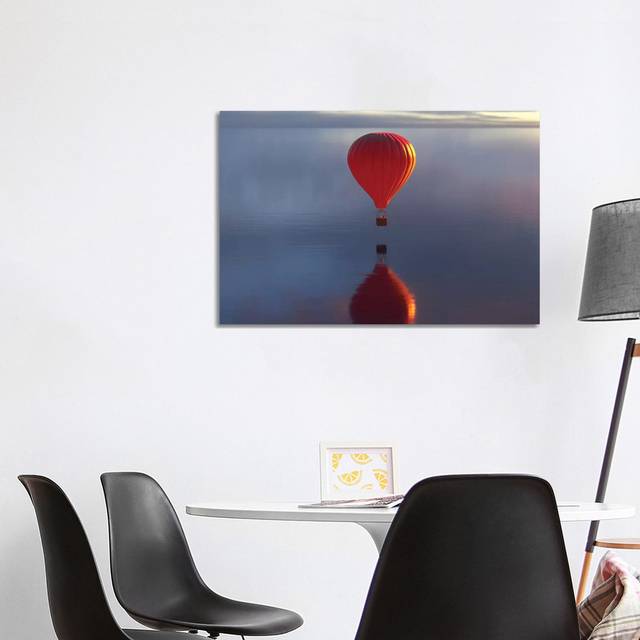 Hot Air Balloon Flies Over Water II by Mike Kiev - Wrapped Canvas Art Prints (101.6 cm H x 66.04 cm W x 3.175 cm D)