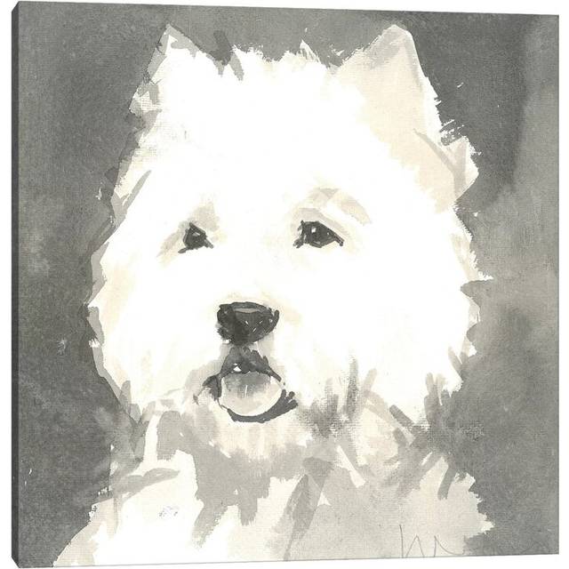 Sepia Modern Dog X by A Very Modern Dog - Wrapped Canvas Painting (45.72cm H x 45.72cm W X 1.91cm D)