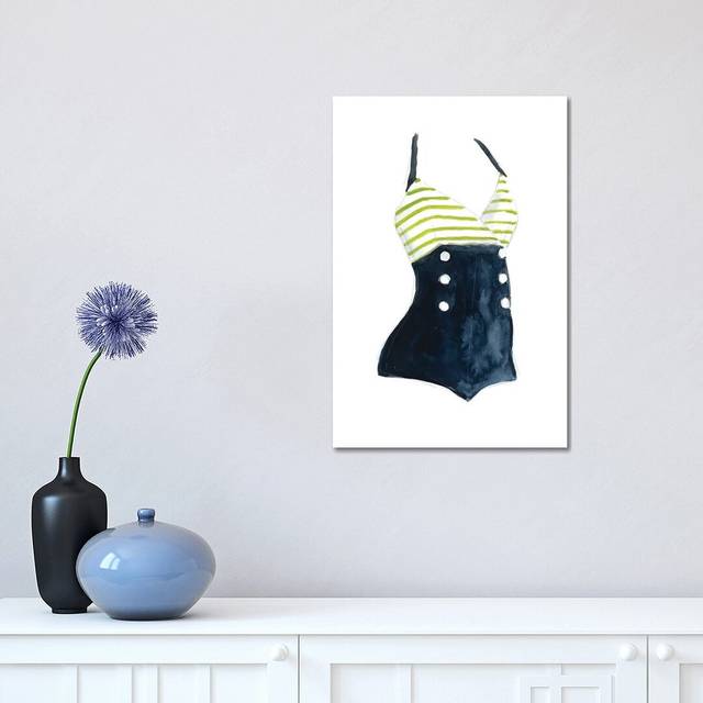 Vintage Swimwear I by Carol Robinson - Painting Print on Canvas - Wrapped Canvas (30.48 cm H x 45.72 cm W)