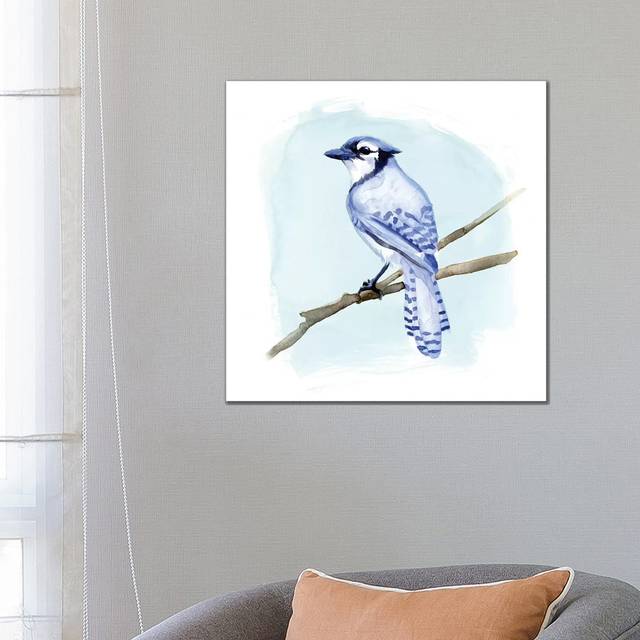 Coastal Blue Jay II by Jacob Green - Wrapped Canvas Painting (66.04 cm H x 66.04 cm W)