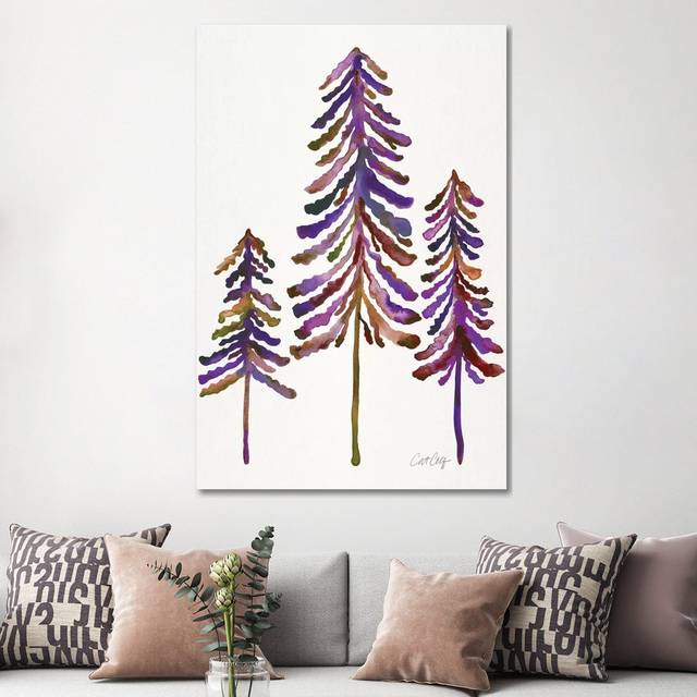 Pine Trees, Vintage by Cat Coquillette - Wrapped Canvas Graphic Art (152.4cm H X 101.6cm W)