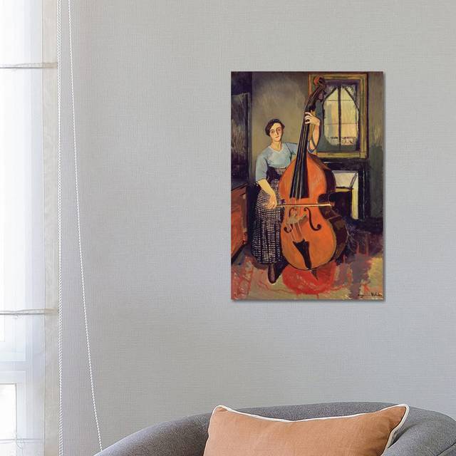 Woman with a Double Bass, 1908 by Marie Clementine Valadon - Wrapped Canvas Art Prints (66.04cm H x 45.72cm W X 1.91cm D)
