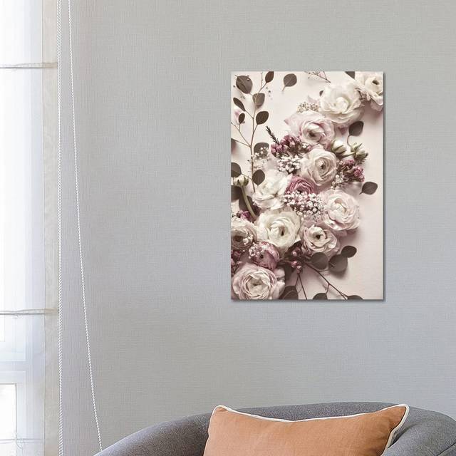 Flat Lay Flowers by Monika Strigel - Wrapped Canvas Photograph (66.04cm H x 45.72cm W x 3.81cm D)