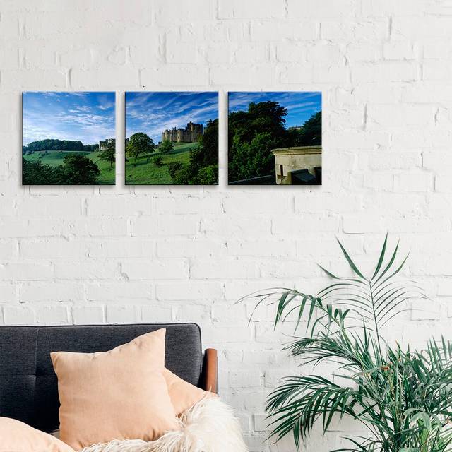 &#39;Alnwick Castle&#39; Photograph Multi-Piece Image on Wapped Canvas (40.64cm H x 121.92cm W x 1.91cm D)