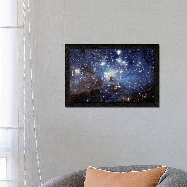 &#39;LH-95 Stellar Nursery (Hubble Space Telescope)&#39;- Floater Frame Photograph Print on Canvas - Black Framed Canvas (66cm H x 102cm W x 4cm D)