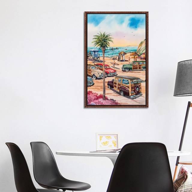 Moonlight Beach Woodies-Canvas - Classic Brown Wood Framed (101.6 cm H x 66.04 cm W)