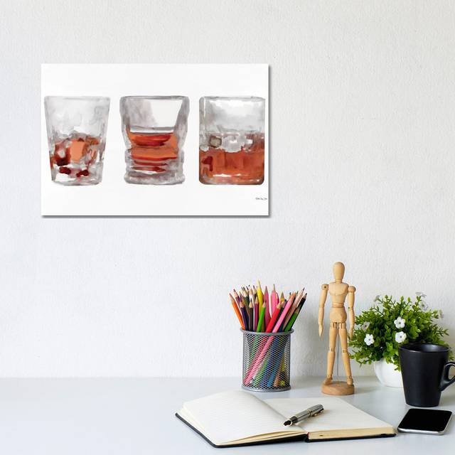 Bourbon Glasses I by Stellar Design Studio - Wrapped Canvas Art Prints (30.48 cm H x 45.72 cm W)