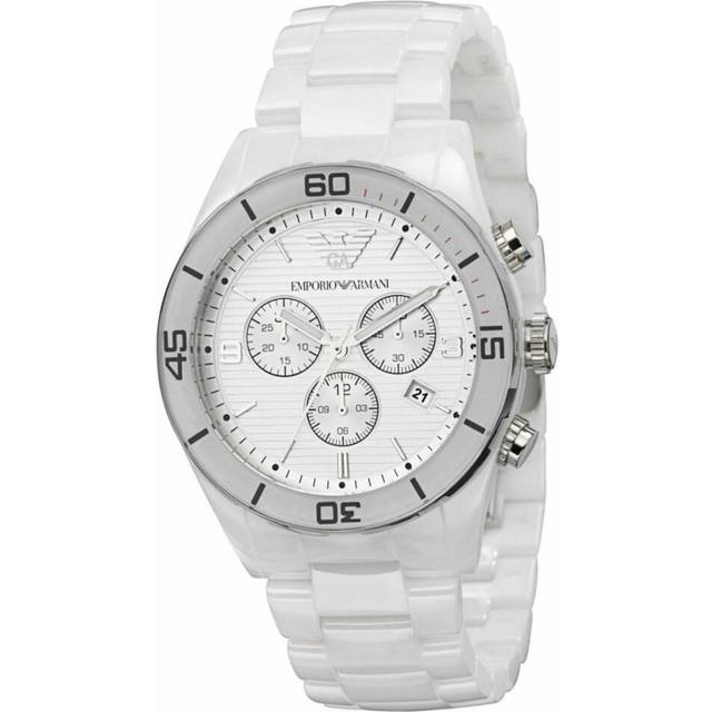 Emporio Armani Chronograph Dial White Ceramic Men's Watch AR1424