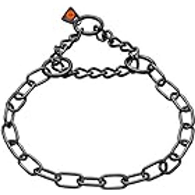 Sprenger Dog Necklace with Pull Chain 3 mm I Stainless Steel Dog Collar for Short and Long Hair Dog Breeds up to 55 kg 55 cm Black