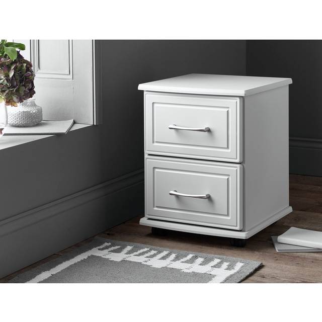 Aneri 2 Drawer Bedside Table - White (56cm H X 42cm W X 42cm D)