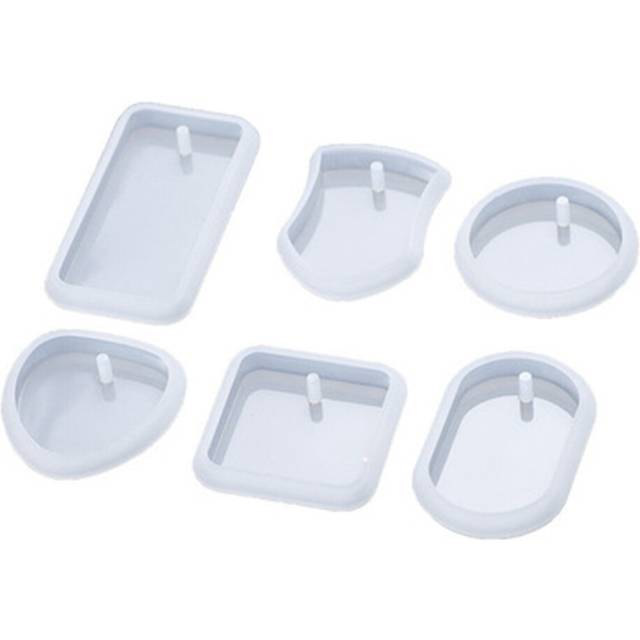 DIY Keychain Pendant Silicone Mold Set Crystal Epoxy Mold Round Rectangle Pendant Jewelry Making Mold