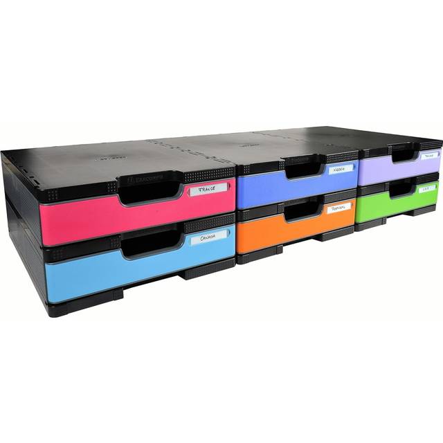 Exacompta ECOBlack Drawer Unit A4+ Plastic Dark Grey 28.8 x 35.5 x 8.8 cm