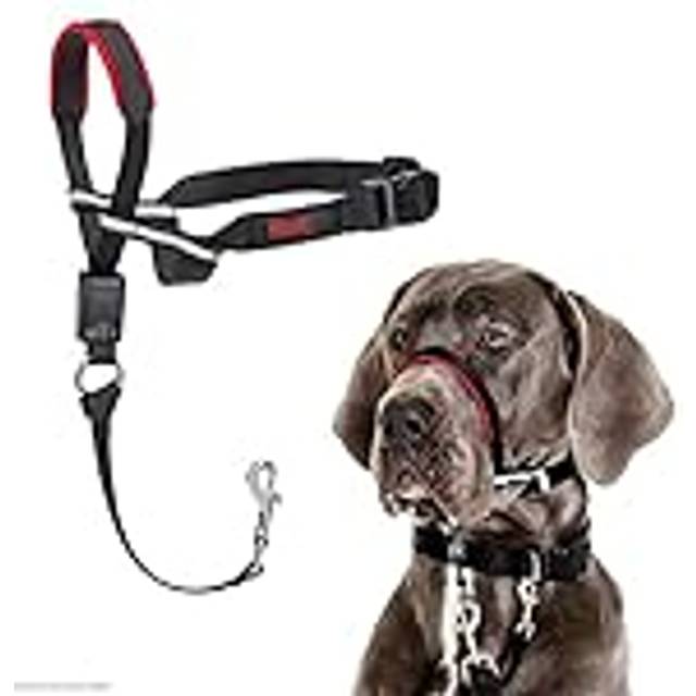 HALTI Optifit Headcollar Size Large, Dog Head Harness to Stop Pulling on the Lead, Easy to Use, Adjustable & Reflective Head Collar for Dogs,