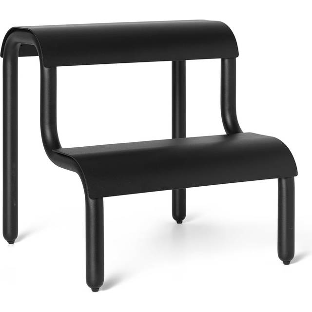 Ferm Living - Up Step Stool - schwarz/pulverbeschichtet/BxHxT 34x36,2x35,7cm/mit Kunststoffgleiter - black (36.2 x 34.0 x 35.7cm)