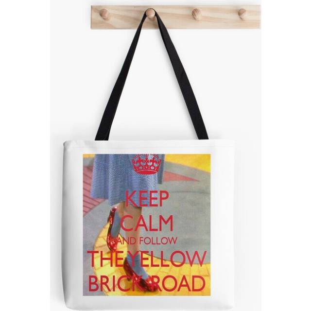 Tote Bags Keep Calm and Follow The Yellow Brick Road Wizard Of Oz Grocery for School Library Gym