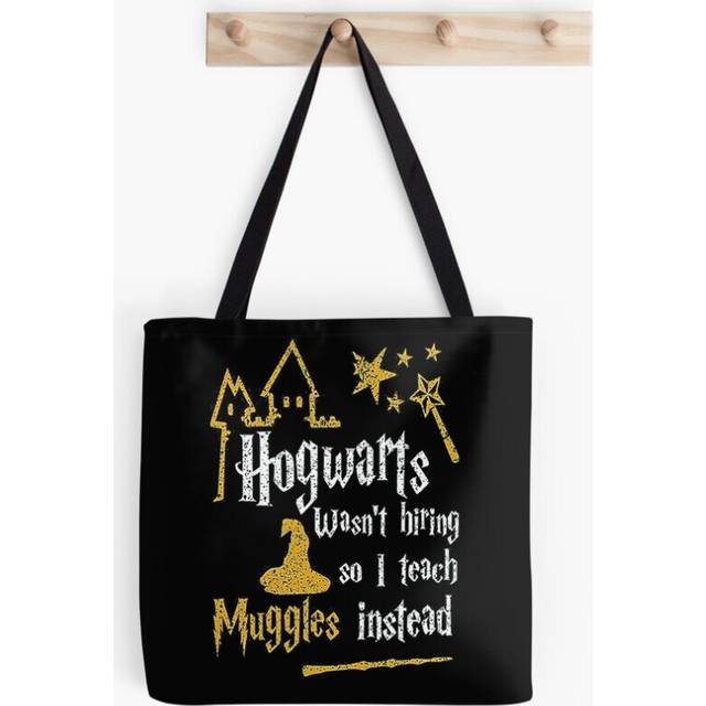 Tote Bags I Teach Muggles Instead Funny Grocery for School Library Gym