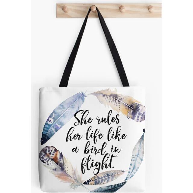 Tote Bags Bird in Flight - Rhiannon Lyrics Grocery for School Library Gym