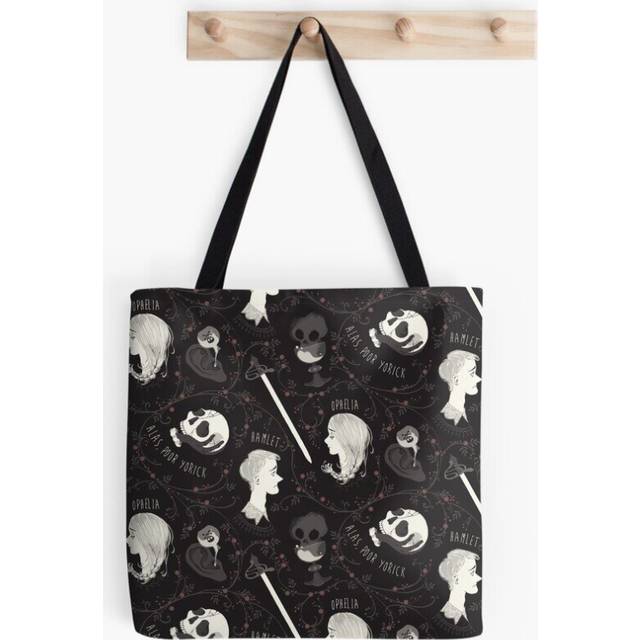 Tote Bags Shakespearean pattern - Hamlet Grocery for School Library Gym