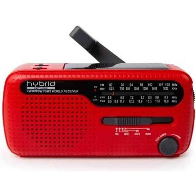 Muse MH-07DS bärbar vevradio, världsnotiv med ficklampa och solladdningsfunktion (Dynamo, mobiltelefonladdare, sol, USB, mini-USB)