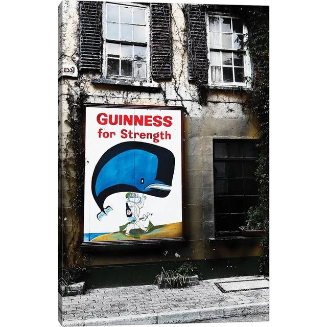 Old Guiness Sign on a House, Kinsale, Coubty Cork, Republic of Ireland by George Oze - Wrapped Canvas Painting (30.48cm H x 20.32cm W x 1.905cm D)