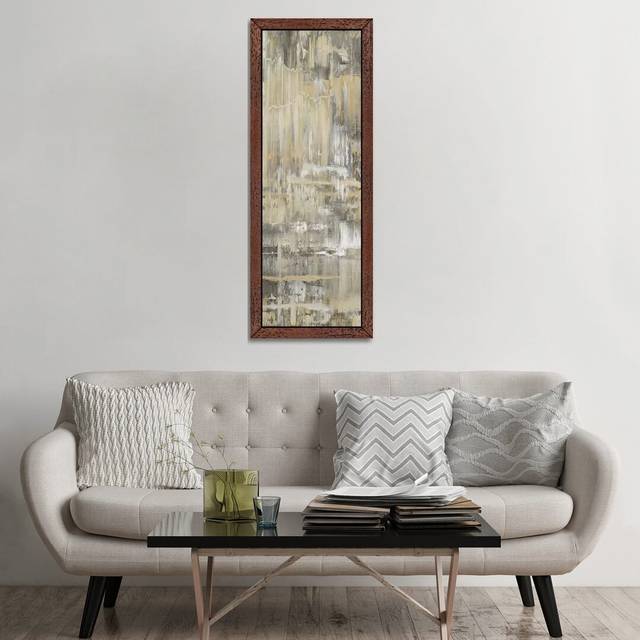 Dedicated Panel II by Justin Turner - Graphic Art Print on Canvas - Brown Framed (121.92cm H x 40.64cm W x 3.81cm D)
