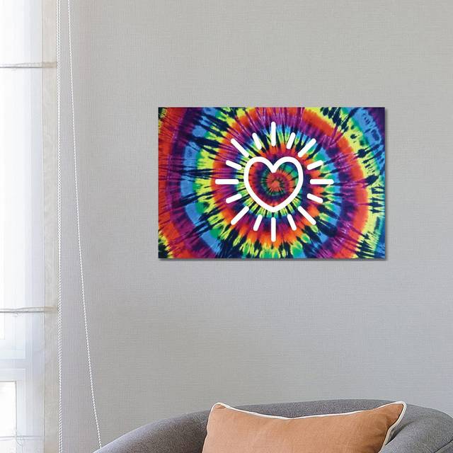 Tie Dye Rainbow Radiant Heart by Molly Kearns - Wrapped Canvas Graphic Art (66.04 cm H x 45.72 cm W x 1.91 cm D)