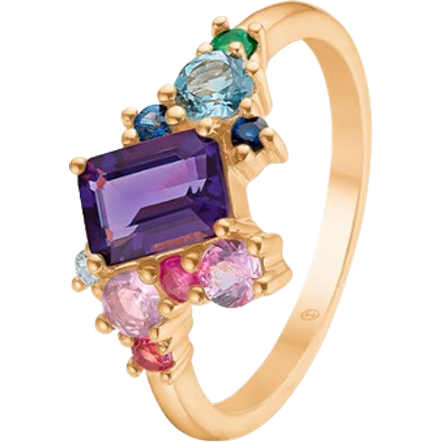 Mads Z Four Seasons Summer Ring - Gold/Amethyst/Topaz/Sapphire/Tourmaline
