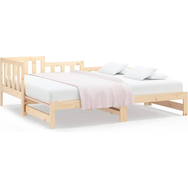 vidaXL Pull-out Day Bed without Mattress 2x(90x190) cm Solid Wood Pine - Brown