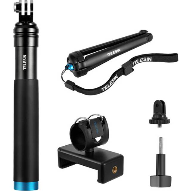 TELESIN S1-MNP-02 40cm/ 15.7in Extendable Selfie Stick Tripod Stand with Quick Release Mounting svart