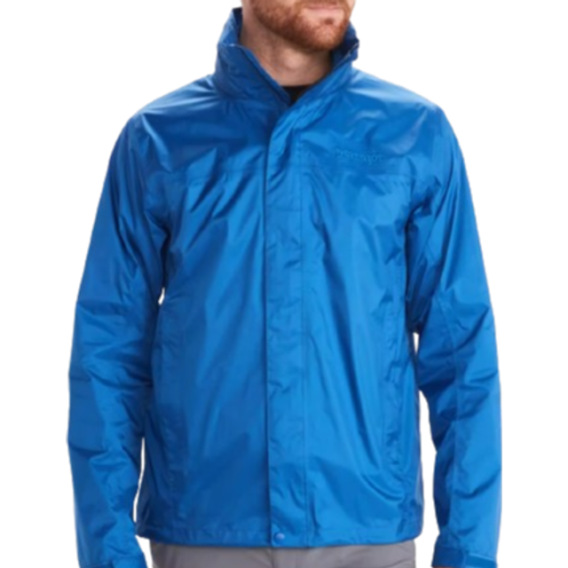 Marmot Män PreCip Eco Jacket, Vattentät regnjacka, vindtät regnrock, andningsaktiv, vikbar Hardshell Windbreaker, ideal vid cykling och vandring, Dark Azure, S