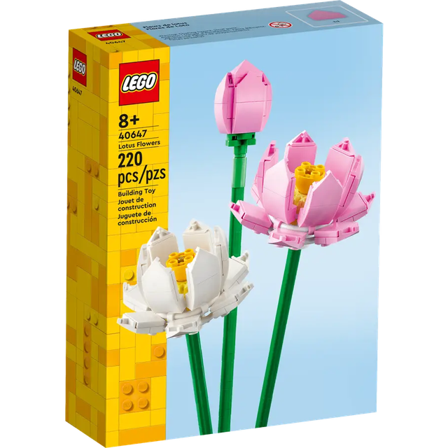 LEGO Botanicals Lotusblommor Byggset med konstgjorda blommor, Färgglada projekt, Bygg din egen rumsdekoration, Bygg och hobby, Presentidé på julafton, mors dag och födelsedagar, från 8 år 40647