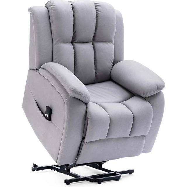 (Grey) Brookline Electric Fabric Single Motor Riser Recliner Lift Mobility Tilt Chair