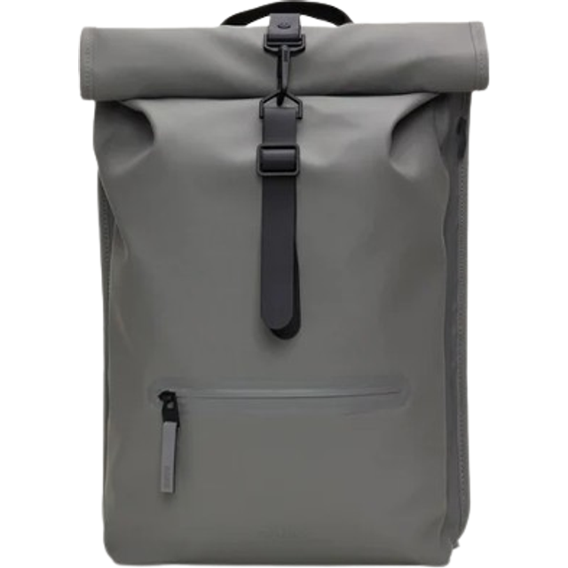 Rains Rolltop Matte Shell Rucksack - Grey