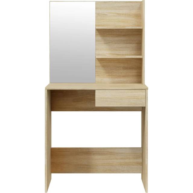vidaXL Dressing Table with Mirror Sonoma Oak 74.5x40x141 cm - Brown