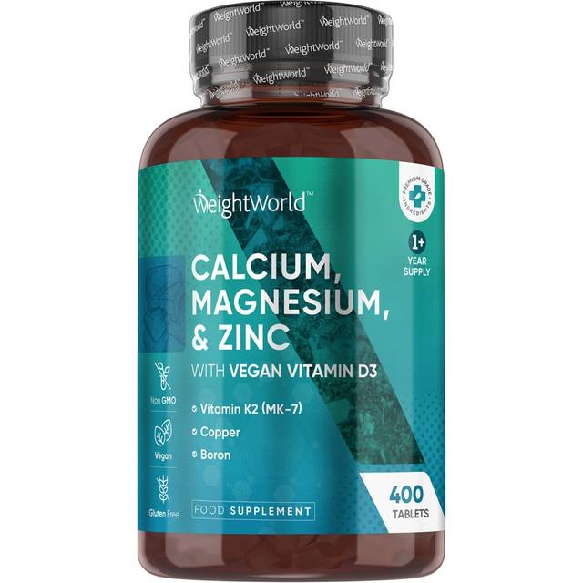 Kalcium Magnesium Zink - 400 tabletter för 1+ år - WeightWorld