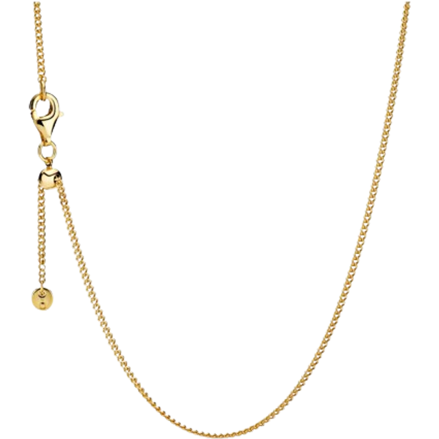 PANDORA Gliederhalskette in Gold mit 14 Karat vergoldete Metalllegierung Moments Collection, Länge 60cm