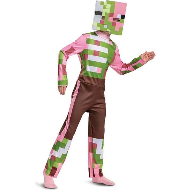 Official kids minecraft zombie pigman costume 7-8 yrs boys halloween fancy dress