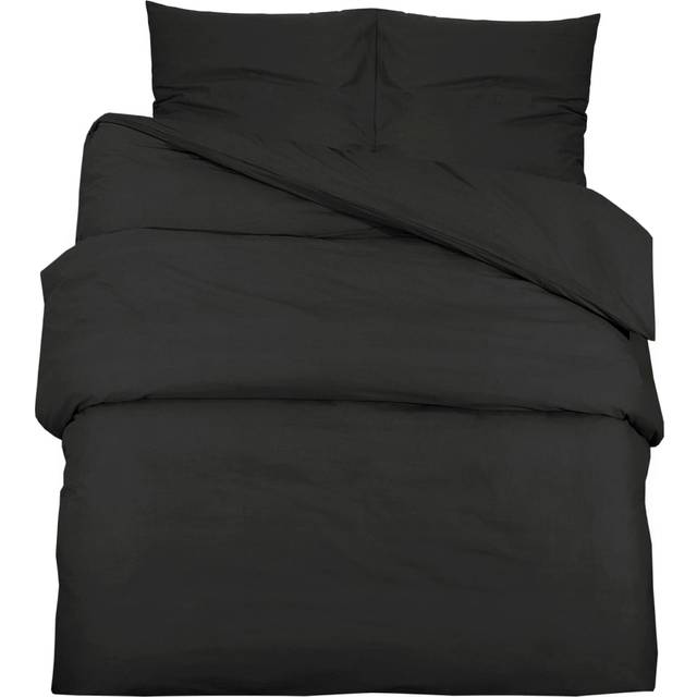 vidaXL Bäddset svart 240x220 cm bomull