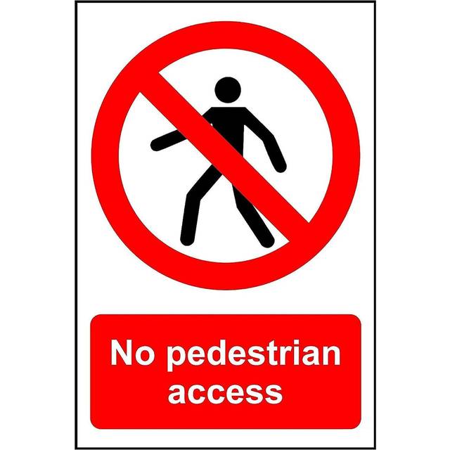 No pedestrian access safety sign - 1mm Plastic sign - 600mm x 400mm