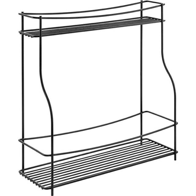 Metaltex 2-tier Spice Rack Basalmico Black Kitchen Spice Organiser Holder