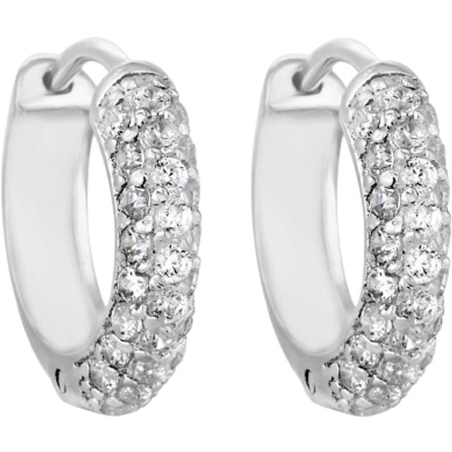 Simply Silver Sterling Silver 925 cubic zirconia Mini Hoop