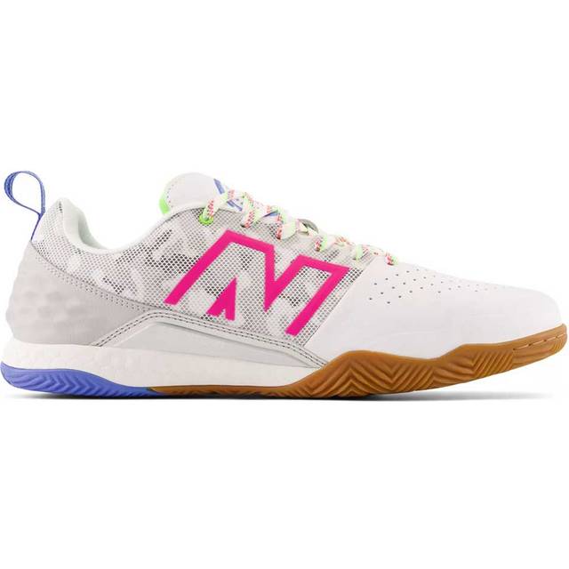 New Balance Unisex Fresh Foam Audazo v6 Pro IN in White/Blue/Pink Leather, size 9
