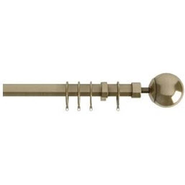 New Edge Blinds Finesse Extendable Curtain Pole Antique Brass Finesse Extendable Curtain Pole 22-25mm 120cm, Gold