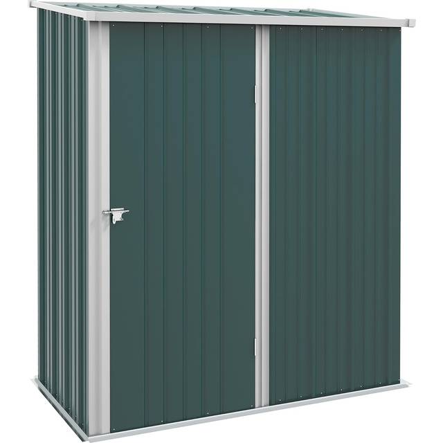 Outsunny Outdoor Storage Shed Steel Garden Shed w/ Lockable Door Grey, Grey