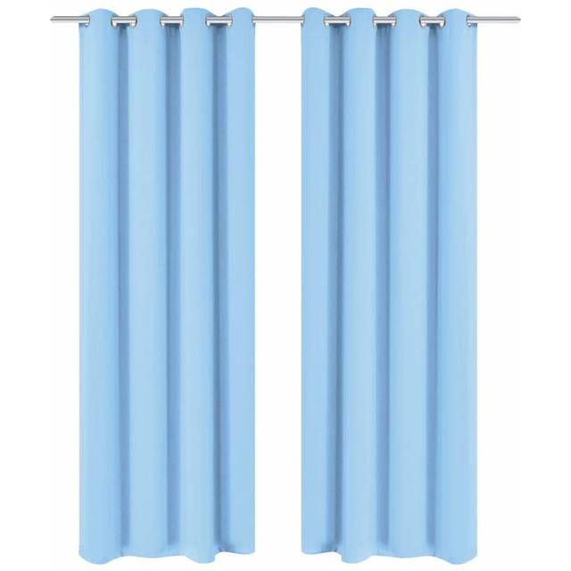 vidaXL Blackout Curtains 2 pcs with Metal Eyelets 135x245 cm Turquoise