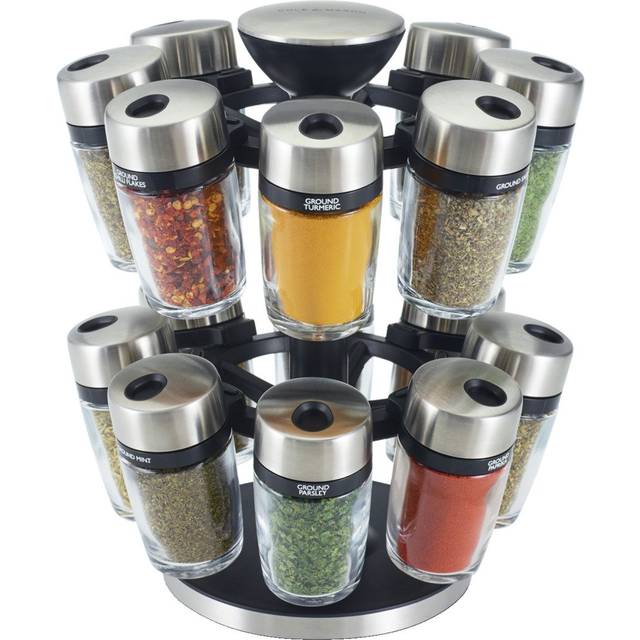 Cole & Mason Herb & Spice Carousel With 16 Filled Jars