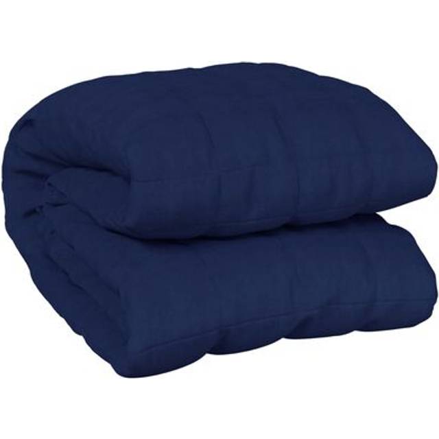 vidaXL Tyngdtäcke blå 200x220 cm 13 kg tyg