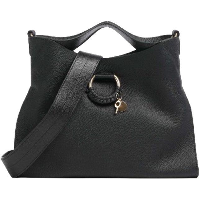 See By Chloe Small Joan Leather Top Handle Bag - Black (Size W: 13.4  x H: 11.4  x D: 3.1)