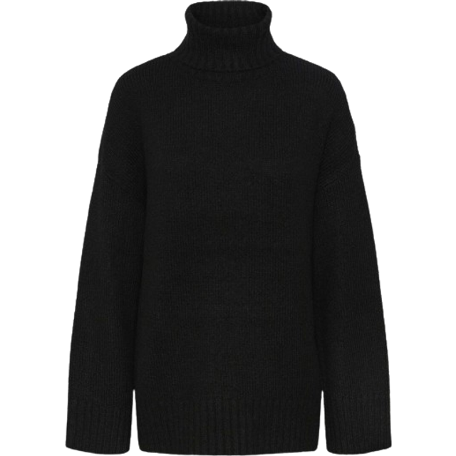 PIECES Dam Pcnancy Ls Loose Roll Neck Knit Noos Bc tröja, svart, M