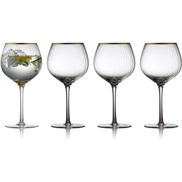 Lyngby Glas Palermo Gold gin & tonicglas 65 cl 4-pack Klar-guld - Transparent